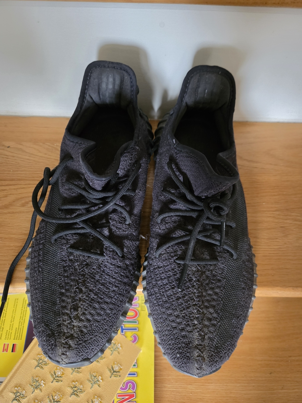 Yeezy Men's Black Knit Lace-Up Sneakers
